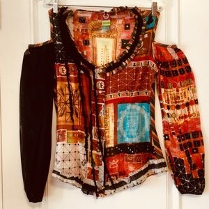 Save the Queen multi-color blouse